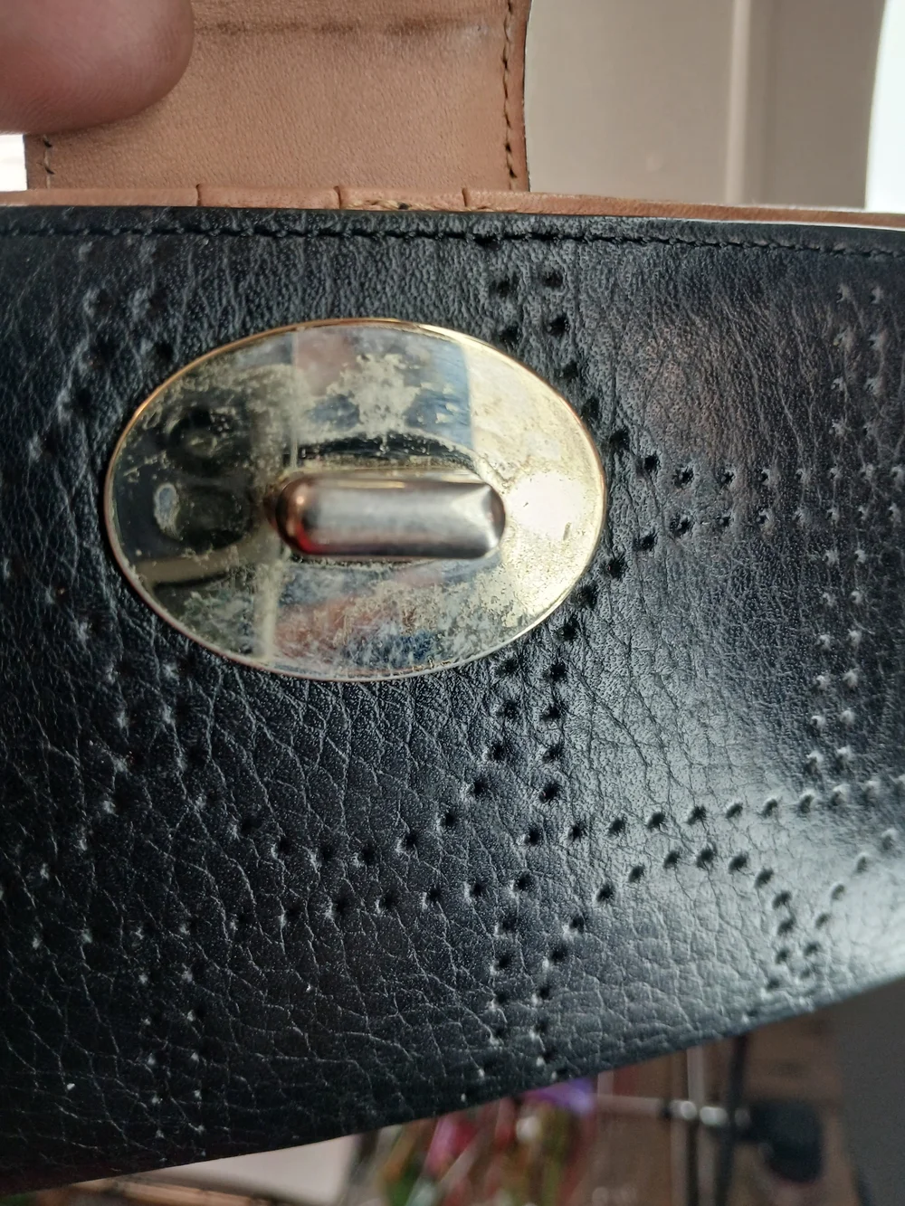 kate spade Black Leather Turn-Lock Continental Wallet with Stitch Detailing